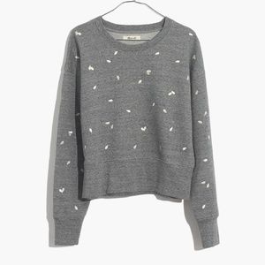 Madewell Petal Hearts Embroidered Sweatshirt (NWT)